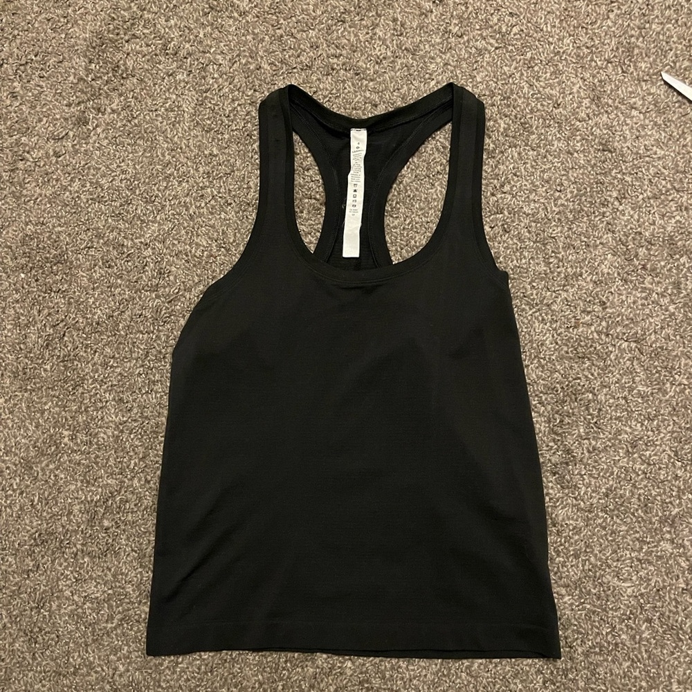 Black short racer back tank top size 4 like new